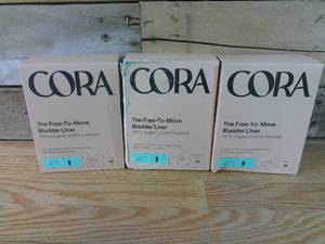 lot 84 image: Set of 3 Cora Organic Cotton Bladder Liners - Regular - 36ct