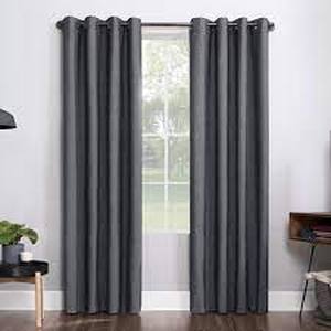 lot 116 image: Noir Dimensional Thermal Extreme 100% Blackout Grommet Curtain Panel - Sun Zero-Charcoal-52x96