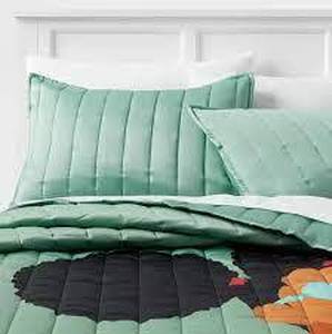 lot 135 image: Standard Puffs Quilt Sham Sage Green - Room Essentials