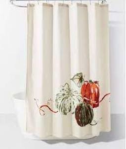 lot 122 image: Pumpkins Print Threshold Shower Curtains 72inx72in(182.8cm x 182.8cm)
