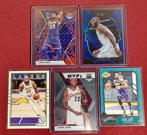 (5) LeBron James Cards - Blue Reactive, Etc