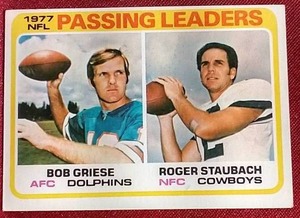 1978 NFL Leaders Card - Griese & Staubach