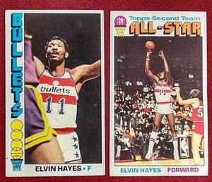 (2) 1976-77 Topps Elvin Hayes Tall Boy Cards
