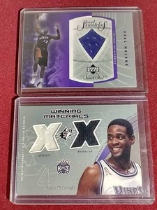 (2) Older Basketball HOFer Jersey Cards - Chris Webber & Karl Malone