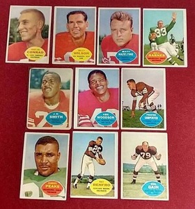 (10) 1960 Topps Football Cards
