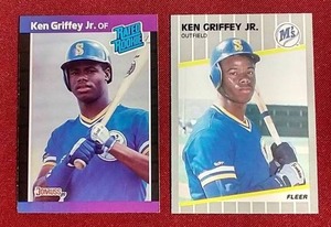 (2) Ken Griffey Jr. Rookie Cards - Fleer & Donruss