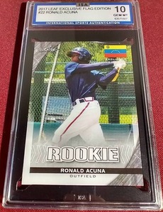2017 Leaf Exclusive Ronald Acuna Rookie Card - ISA 10