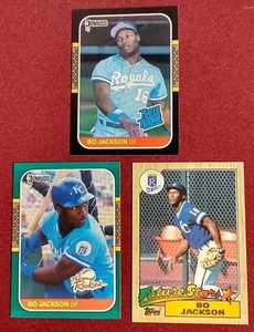 (3) 1987 Bo Jackson Rookie Cards