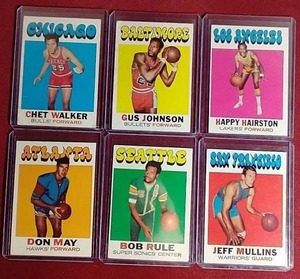 (6) 1971-72 Topps Basketball Cards - 2 HOFers