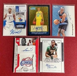 (5) Basketball Autograph Cards