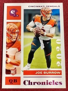 2020 Chronicles Pink Joe Burrow Rookie Card