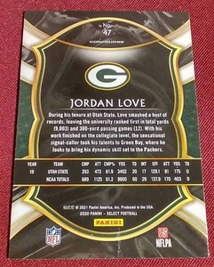 2020 Select Jordan Love Rookie Card