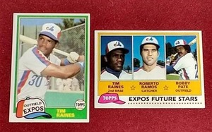 (2) 1981 Topps Tim Raines Rookie Cards