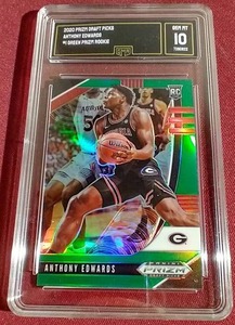 2020 Prizm Anthony Edwards Green Prizm Rookie Card - GMA 10