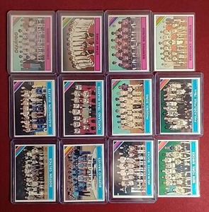 (12) 1975-76 NBA Team Cards
