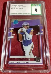 2020 Clearly Donruss Justin Jefferson Rated Rookie Card - CSG 9