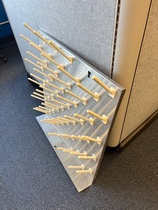 lot 85 image: Drying Rack - 30 Inches By 30 Inches For Flasks, Jars, Beakers, Cups (Missing one spot)