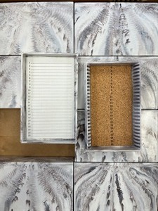 lot 16 image: 72 - Microscope Slide Holder Boxes With Cork Interior, Mercer Branded New York