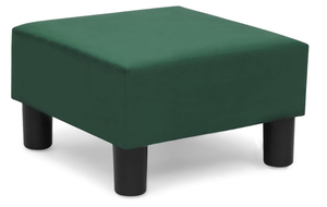 lot 125 image: Adeco Small Footstool Ottoman, Upholstered Footrest with Non-Skid Plastic Legs