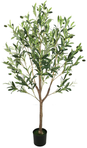 lot 132 image: 4ft Tall (676Leaves) Artificial Olive Tree Olive Plant in Pot for Home Decoration,Fake House Olive Plants