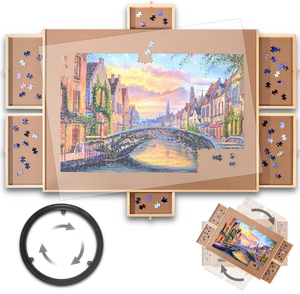 lot 141 image: 1500PCS Rotating Wooden Jigsaw Puzzle Board