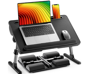 lot 166 image: HUANUO Laptop Bed Desk, Computer Lap Tray for Couch Sofa Floor, Foldable Table with Height Adjustment