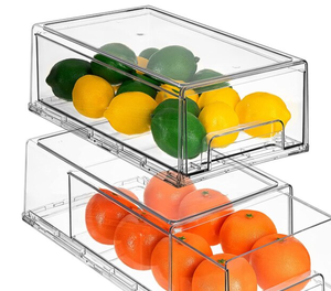 lot 176 image: SORBUS 8-in W x 4.5-in H x 13.25-in D Clear Plastic Stackable Bin, 2 Pack