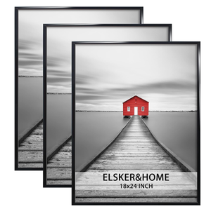 lot 184 image: ELSKER & HOME 18x24 Poster Frame 3 Pack, Black Picture Frame