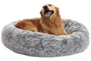 lot 185 image: Calming Donut Dog Bed, 36 Inches Round for Large Dogs,Machine Washable Pet Bed (Dark Grey, Large)