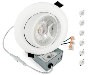 lot 189 image: 6 Pack 4 Inch Ultra-Thin LED Recessed Light Fixtures with Junction Box, 3000K4000K5000K