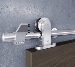 lot 190 image: EaseLife 5 FT Top Mount Stainless Steel Sliding Barn Door Hardware Track Kit