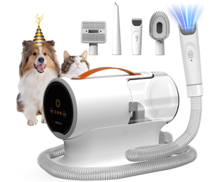 lot 215 image: AIRROBO Dog Hair Vacuum & Dog Grooming Kit