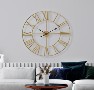 lot 216 image: Sorbus Large Wall Clock for Living Room Decor, 24 Inch (Gold)