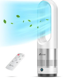 lot 241 image: ZICOOLER Tower Fan for Bedroom, 22 Inch Bladeless Fan, 80° Oscillating Fan with Remote
