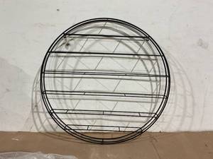 lot 156 image: MyGift 12 Bottle Modern Black Metal Round Wall Mounted Wine Display Rack 39