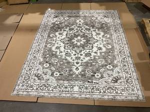 lot 101 image: 8 x 10  Brown and Cream Area Rug