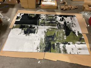 lot 330 image: Olive Green, Black and White Rug 82.5 x 60