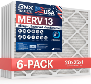 lot 556 image: LOT OF 6 BNX TruFilter 20x25x1 Air Filter MERV 13