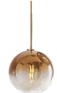 lot 569 image: Gradient Color Glass Pendant Light,Modern Glass Hanging Light Chandelier Light (Gold, 20cm)