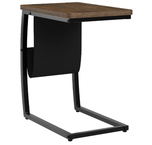 lot 518 image: SRIWATANA Side Table End Table, with Side Pocket for Sofa Laptop Coffee Snack, Walnut