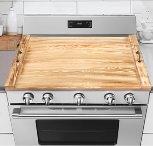 lot 524 image: Noodle Board Stove Cover, Acacia Wood Stove Cover Board for Gas Stove & Electric Stoves, 30.0L x 22W