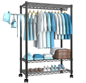 lot 528 image: Heavy Duty Clothing Garment Rack, Freestanding Clothing Rack