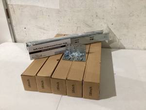 lot 565 image: LOT OF 5 Soft Close 18 Inch Drawer Slides Side Mount Rails - Heavy Duty Full Extension Steel Track
