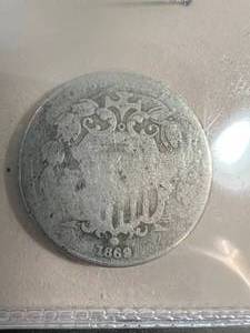 lot 09 image: 1869 US SHIELD NICKEL
