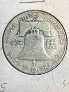 lot 11 image: 1957 US FRANKLIN HALF DOLLAR