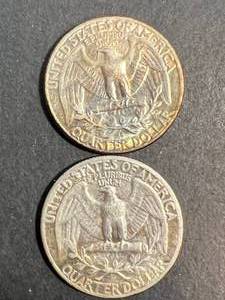 lot 17 image: 2 US WASHINGTON QUARTERS 1960P-D