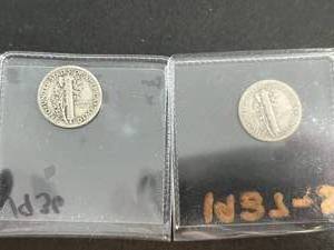 lot 20 image: 3 US MERCURY DIMES 1936 1937 1937-S