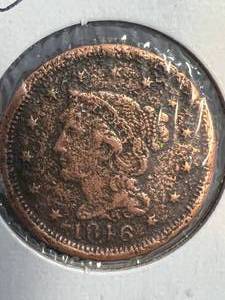 lot 22 image: 1846 US BRAIDED HAIR LARGE CENT
