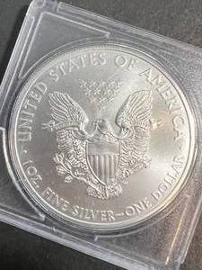 lot 29 image: 2009 AMERICAN SILVER EAGLE 1 TROY OZ .999 FINE SILVER UNC IN CASE