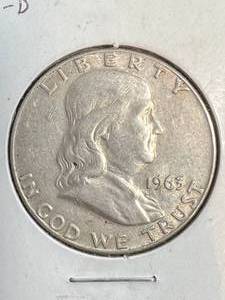 lot 43 image: 1963-D US FRANKLIN HALF DOLLAR